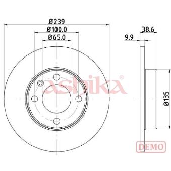 Jeu de 2 disques de frein avant ASHIKA 60-00-0937C