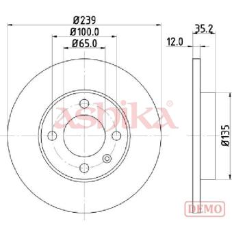 Jeu de 2 disques de frein avant ASHIKA 60-00-0938C