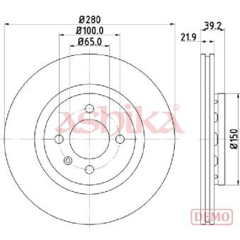 Jeu de 2 disques de frein avant ASHIKA OEM 535615301 Jeu de 2 disques de frein avant ASHIKA OEM 535615301