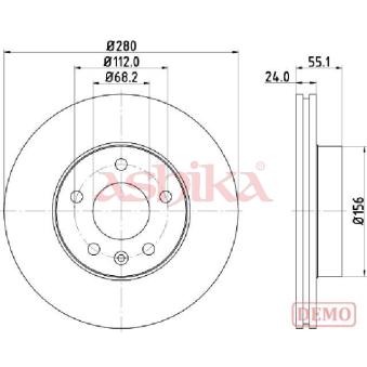 Jeu de 2 disques de frein avant ASHIKA OEM 701615301F