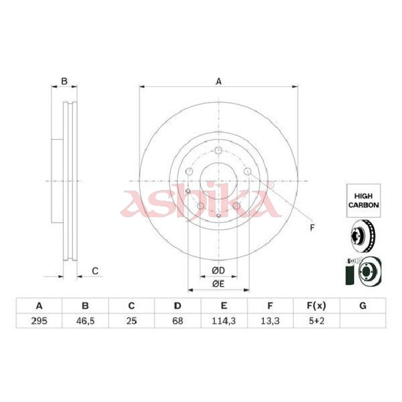 Jeu de 2 disques de frein avant ASHIKA 60-03-369C - Visuel 1