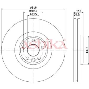 Jeu de 2 disques de frein avant ASHIKA 60-0L-L17 pour ROVER 45 2.0 AWD - 249cv
