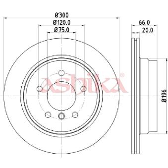 Jeu de 2 disques de frein arrière ASHIKA OEM 34216864901