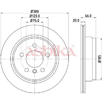 Jeu de 2 disques de frein arrière ASHIKA OEM 34216864900
