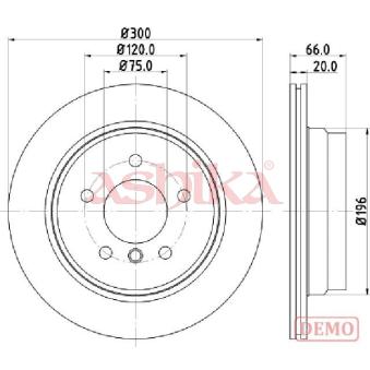 Jeu de 2 disques de frein arrière ASHIKA OEM 34216756537
