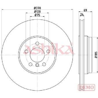 Jeu de 2 disques de frein arrière ASHIKA 61-00-0127C