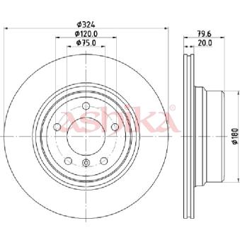 Jeu de 2 disques de frein arrière ASHIKA 61-00-0128