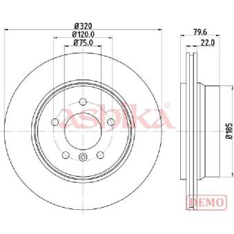 Jeu de 2 disques de frein arrière ASHIKA 61-00-0128C