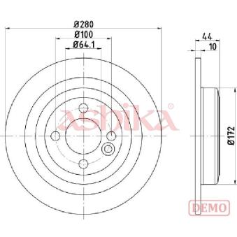 Jeu de 2 disques de frein arrière ASHIKA OEM 34216855005