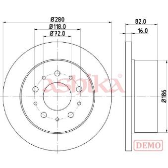 Jeu de 2 disques de frein arrière ASHIKA OEM 4249G4
