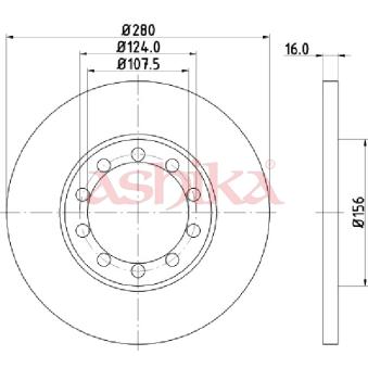 Jeu de 2 disques de frein arrière ASHIKA OEM GA4Y26251C