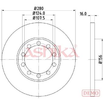 Jeu de 2 disques de frein arrière ASHIKA OEM 2256895