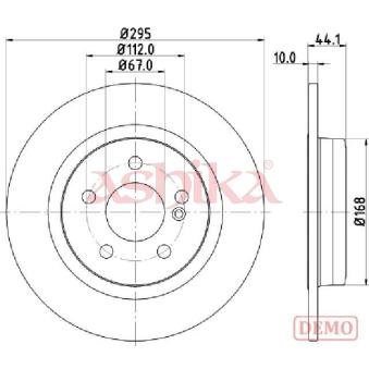 Jeu de 2 disques de frein arrière ASHIKA 61-00-0503C