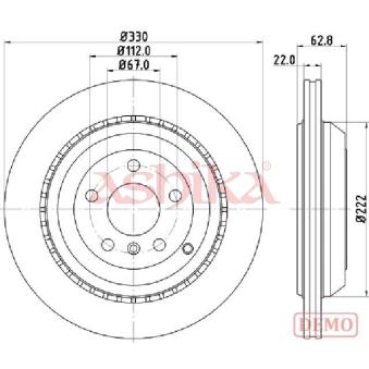Jeu de 2 disques de frein arrière ASHIKA OEM a1644231112 Jeu de 2 disques de frein arrière ASHIKA OEM a1644231112