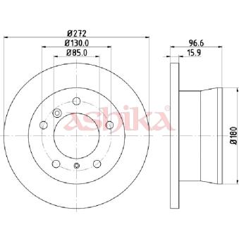 Jeu de 2 disques de frein arrière ASHIKA OEM 7700426204