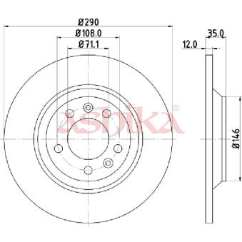 Jeu de 2 disques de frein arrière ASHIKA OEM 424972 Jeu de 2 disques de frein arrière ASHIKA OEM 424972
