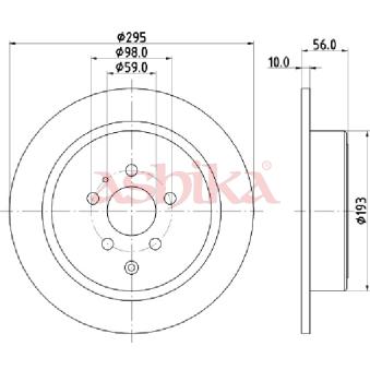 Jeu de 2 disques de frein arrière ASHIKA 61-00-0608