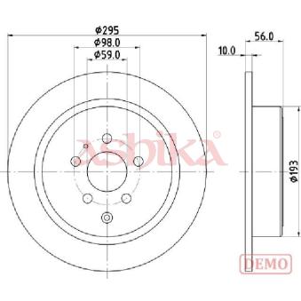 Jeu de 2 disques de frein arrière ASHIKA 61-00-0608C