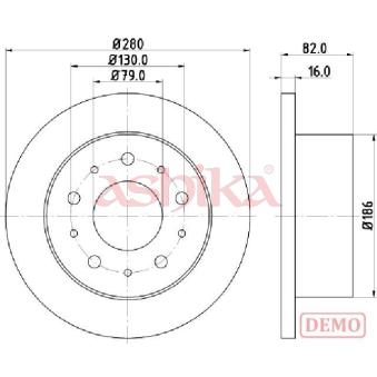 Jeu de 2 disques de frein arrière ASHIKA OEM 51740248