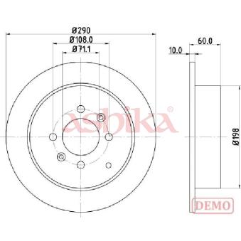 Jeu de 2 disques de frein arrière ASHIKA 61-00-0616C