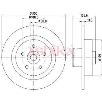 Jeu de 2 disques de frein arrière ASHIKA OEM 8200736267 Jeu de 2 disques de frein arrière ASHIKA OEM 8200736267