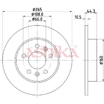 Jeu de 2 disques de frein arrière ASHIKA OEM 7700800003