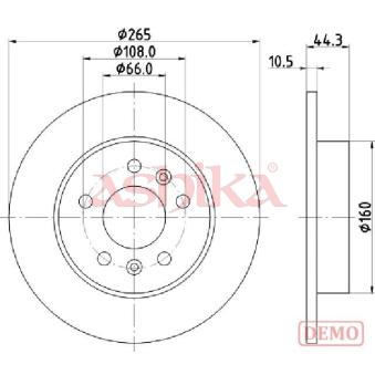 Jeu de 2 disques de frein arrière ASHIKA OEM 7700800003