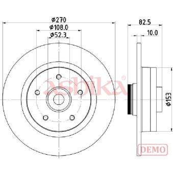 Jeu de 2 disques de frein arrière ASHIKA OEM 7701208850