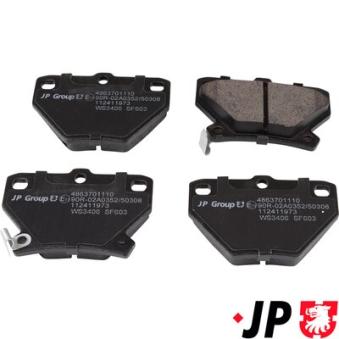 Jeu de 4 plaquettes de frein arrière JP GROUP OEM 0446652010 Jeu de 4 plaquettes de frein arrière JP GROUP OEM 0446652010
