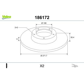 Jeu de 2 disques de frein avant VALEO OEM 21213501070