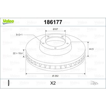 Jeu de 2 disques de frein avant VALEO OEM 2014211512