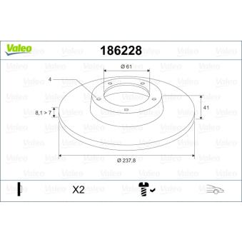 Jeu de 2 disques de frein avant VALEO OEM 7701204285