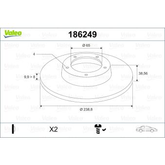 Jeu de 2 disques de frein avant VALEO OEM 811615301B