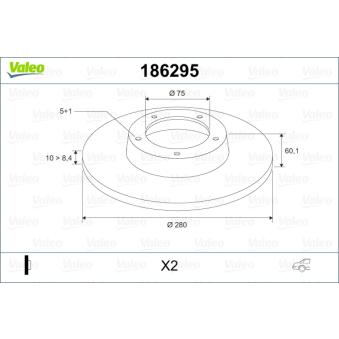 Jeu de 2 disques de frein arrière VALEO OEM 34211164511