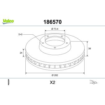 Jeu de 2 disques de frein avant VALEO OEM 4509340