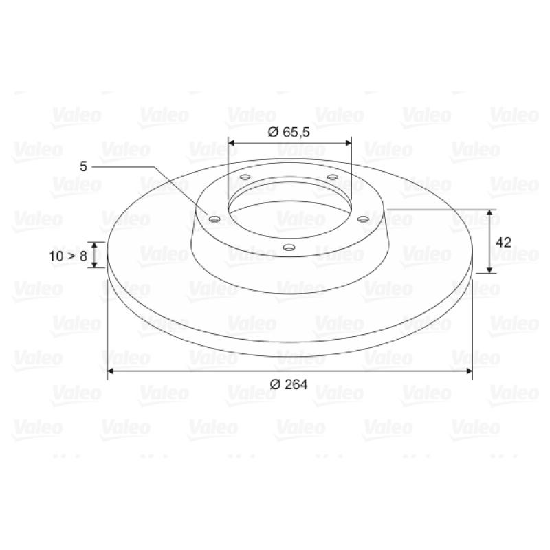 Jeu de 2 disques de frein arrière VALEO 186593 - Visuel 1