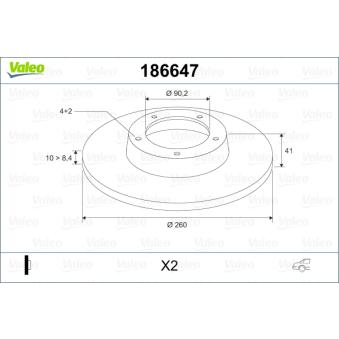 Jeu de 2 disques de frein arrière VALEO OEM MB699289