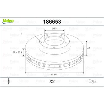 Jeu de 2 disques de frein avant VALEO OEM HB403101