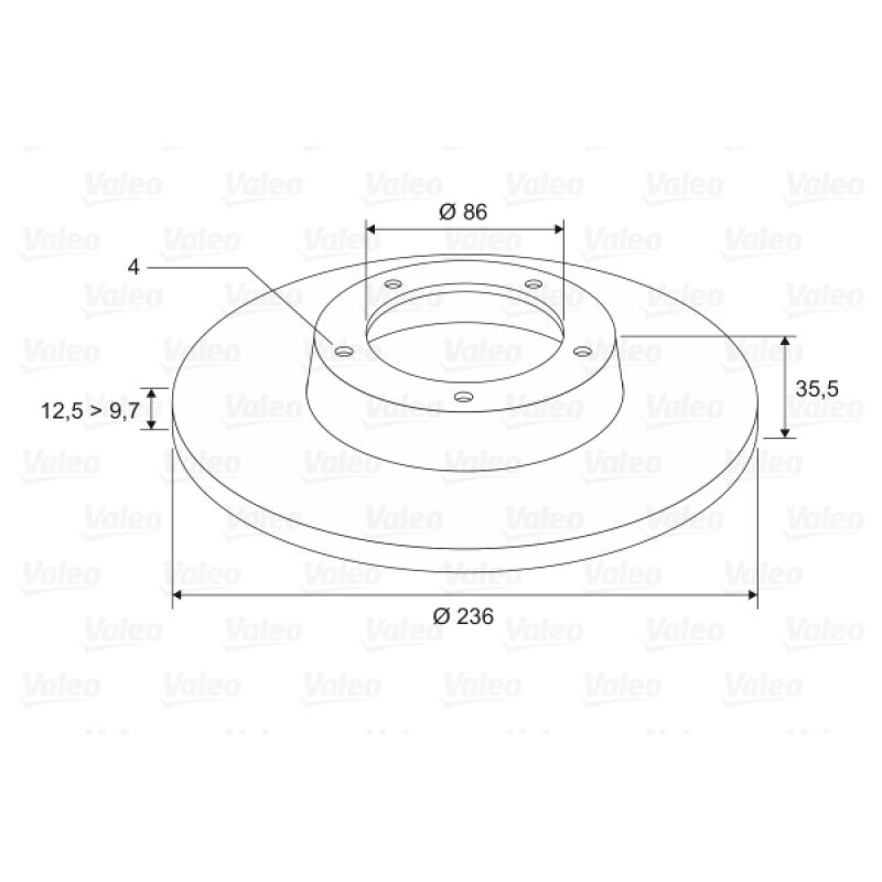 Jeu de 2 disques de frein avant VALEO 186742 - Visuel 1