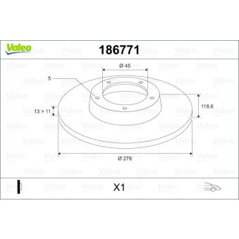 Jeu de 2 disques de frein avant VALEO OEM 251407617A
