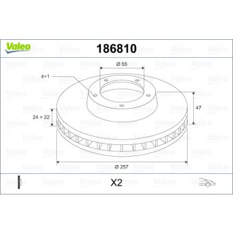 Jeu de 2 disques de frein avant VALEO OEM BJ1Y3325X