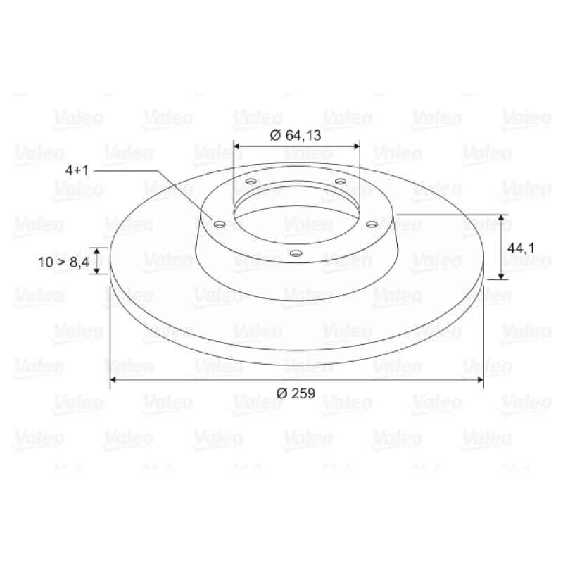Jeu de 2 disques de frein arrière VALEO 186812 - Visuel 1