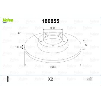 Jeu de 2 disques de frein arrière VALEO OEM 93176548