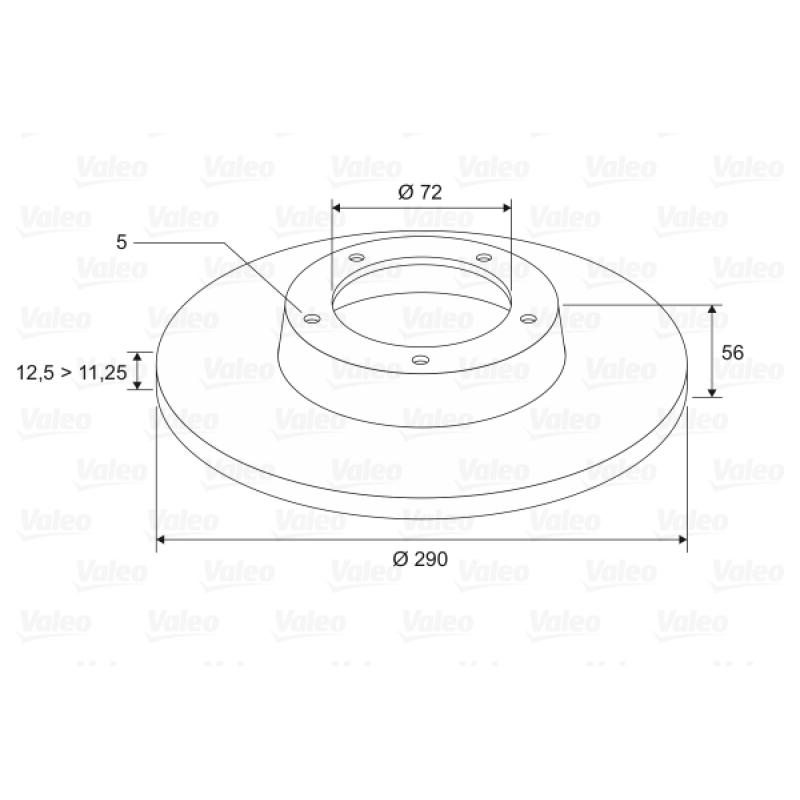 Jeu de 2 disques de frein arrière VALEO 197022 - Visuel 1