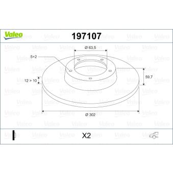 Jeu de 2 disques de frein avant VALEO OEM LR001018 Jeu de 2 disques de frein avant VALEO OEM LR001018