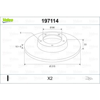 Jeu de 2 disques de frein avant VALEO OEM 5551182000