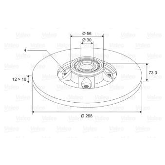 Jeu de 2 disques de frein arrière VALEO OEM 424946 Jeu de 2 disques de frein arrière VALEO OEM 424946