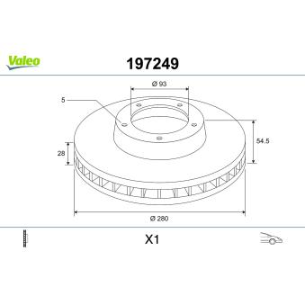 Jeu de 2 disques de frein avant VALEO OEM 1503290