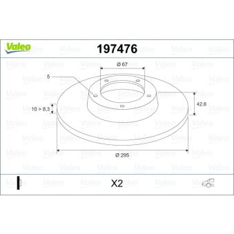 Jeu de 2 disques de frein arrière VALEO OEM A2464230112