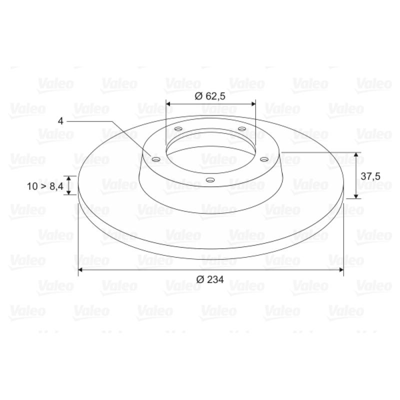 Jeu de 2 disques de frein arrière VALEO 197511 - Visuel 1